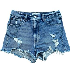 Abercrombie & Fitch The Mom Short High Rise Medium Destroy Raw Hem 28/6 NWOT